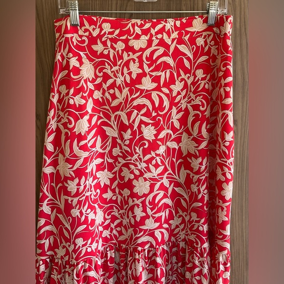 Susan Gravel Womens Elastic Waist Reddish Long Skirt Size SP - Picture 3 of 9